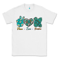 White Peace Love Gemstone Classic Tee - BundleAndBundleShop