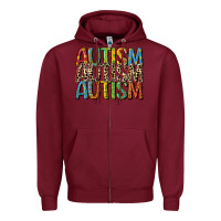 Burgundy western autism Zipper Hoodie - CowGirlArtShop