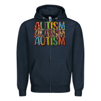 Navy western autism Zipper Hoodie - CowGirlArtShop