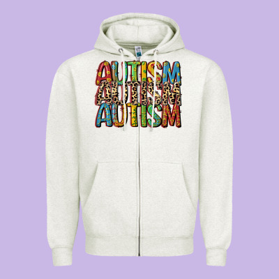 Western Autism Zipper Hoodie Designed By Cowgirlartshop