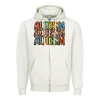 Oatmeal Heather western autism Zipper Hoodie - CowGirlArtShop
