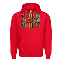 Red western autism Zipper Hoodie - CowGirlArtShop