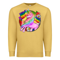 Antique Gold Pride unicorn Premium Sweatshirt - FaDigitalArtStudio