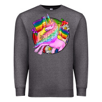 Charcoal Heather Pride unicorn Premium Sweatshirt - FaDigitalArtStudio