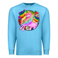 Ocean Blue Pride unicorn Premium Sweatshirt - FaDigitalArtStudio