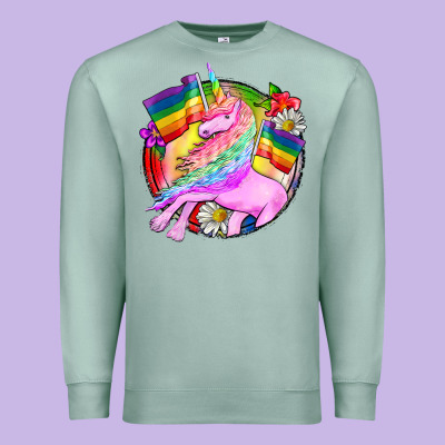 Pride Unicorn Premium Sweatshirt Designed By Fadigitalartstudio