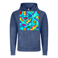 Vintage Denim Pride lgbtq flags and leopard seamless pattern Vintage Hoodie - BundleAndBundleShop
