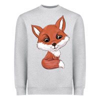 Heather Grey fox Heavyweight Sweatshirt - texasbilliewilder