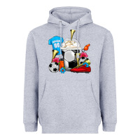 Heather Grey Soccer Frappe Coffee Heavyweight Hoodie - FaDigitalArtStudio