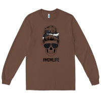 Chestnut Black Glitter Cowhide Patterned Mom Skull Long Sleeve Tee - Bettercallsaul