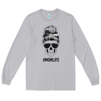 Moon Dust Black Glitter Cowhide Patterned Mom Skull Long Sleeve Tee - Bettercallsaul