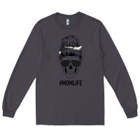 Smoke Black Glitter Cowhide Patterned Mom Skull Long Sleeve Tee - Bettercallsaul