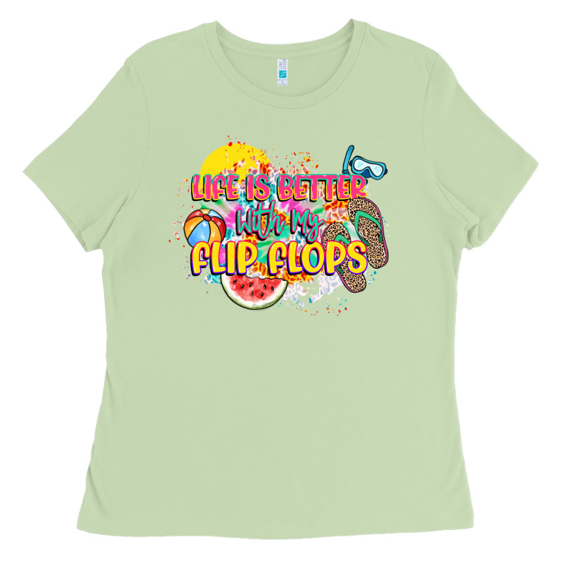 Life Is Better With My Flip Flops Ladies Tee by NancyCooperArtShop | Teevron
