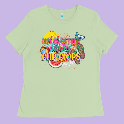 Life Is Better With My Flip Flops Ladies Tee Designed By Nancycooperartshop