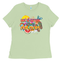 Matcha Life is better with my flip flops Ladies Tee - NancyCooperArtShop