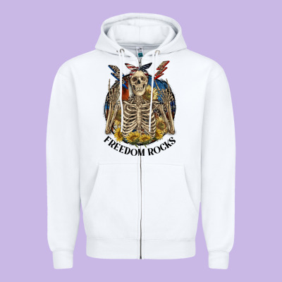 Freedom Rocks Zipper Hoodie Designed By Cowgirlartshop