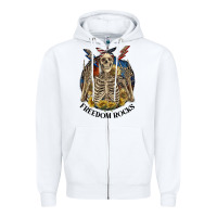 White freedom rocks Zipper Hoodie - CowGirlArtShop