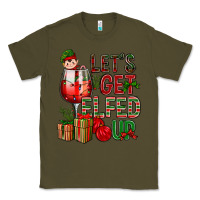 Army Green Let's Get Elfed Up Christmas Classic Tee - BundleAndBundleShop