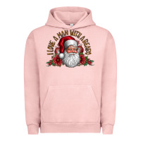 Pigment Salmon i love a man with beard Urban Hoodie - CowhideDigitalArt