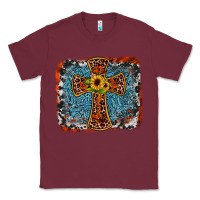Burgundy western cross Classic Tee - JahusDesignShop