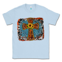 Dusty Blue western cross Classic Tee - JahusDesignShop