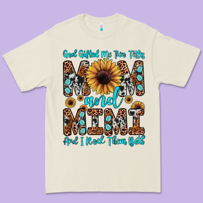 God Gifted Me Two Titles Mom And Mimi  And I Rock Them Both Premium Tee Designed By Jahusdesignshop