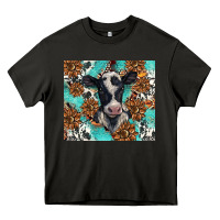 Asphalt western black and white cow Heavy Core Tee - BarkalooDesign