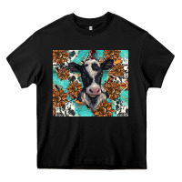 Black western black and white cow Heavy Core Tee - BarkalooDesign