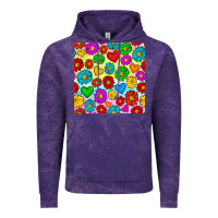 Cloud Purple Pride lgbtq flowers and hearts seamless pattern Vintage Hoodie - BundleAndBundleShop