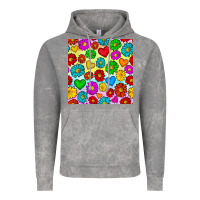 Cloud Rock Pride lgbtq flowers and hearts seamless pattern Vintage Hoodie - BundleAndBundleShop
