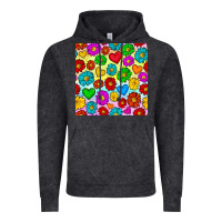 Vintage Black Pride lgbtq flowers and hearts seamless pattern Vintage Hoodie - BundleAndBundleShop