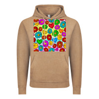 Vintage Coffee Pride lgbtq flowers and hearts seamless pattern Vintage Hoodie - BundleAndBundleShop