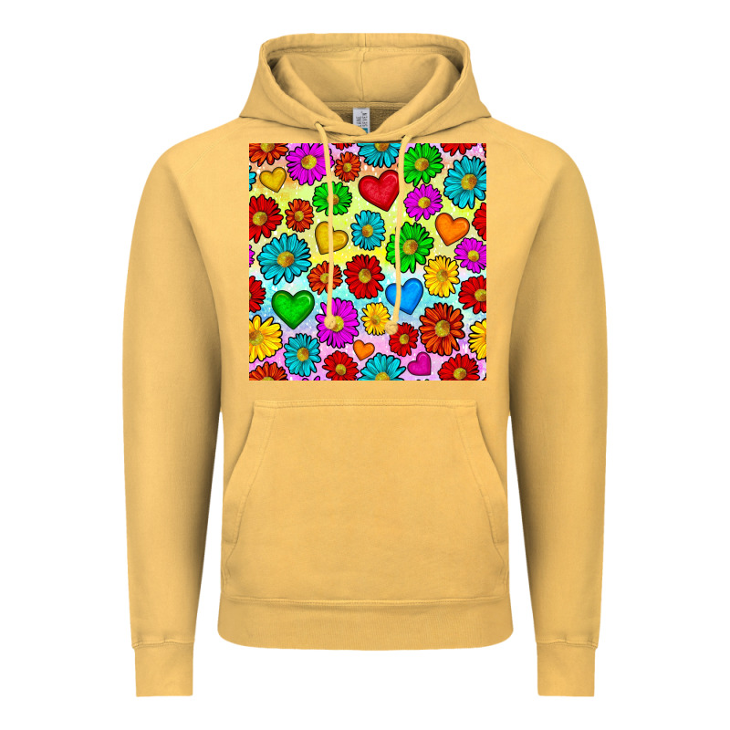 Pride Lgbtq Flowers And Hearts Seamless Pattern Vintage Hoodie by BundleAndBundleShop | Teevron
