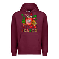 Burgundy hot cocoa season Premium Hoodie - OliviaCreatesArt