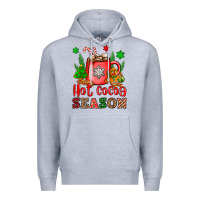 Heather Grey hot cocoa season Premium Hoodie - OliviaCreatesArt
