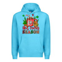 Ocean Blue hot cocoa season Premium Hoodie - OliviaCreatesArt