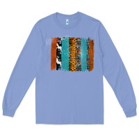 Western Leopard Glitter Aztec Cowhide Pattern Brushstroke Long Sleeve Tee | Teevron