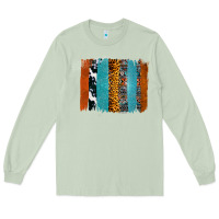 Matcha Western Leopard Glitter Aztec Cowhide Pattern Brushstroke Long Sleeve Tee - Bettercallsaul