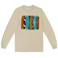 Mushroom Western Leopard Glitter Aztec Cowhide Pattern Brushstroke Long Sleeve Tee - Bettercallsaul