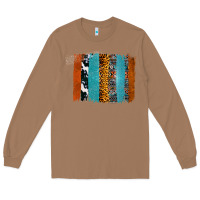 Toasted Coconut Western Leopard Glitter Aztec Cowhide Pattern Brushstroke Long Sleeve Tee - Bettercallsaul