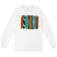 White Western Leopard Glitter Aztec Cowhide Pattern Brushstroke Long Sleeve Tee - Bettercallsaul