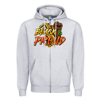Heather Grey black and proud Zipper Hoodie - HowdyJamesFarm