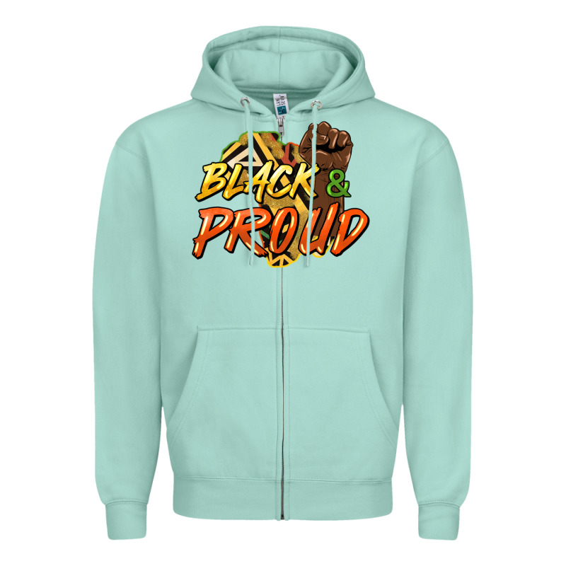 Black And Proud Zipper Hoodie by HowdyJamesFarm | Teevron