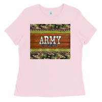Bubblegum Pink army mom leopard glitter camouflage Ladies Tee - BarkalooDesign