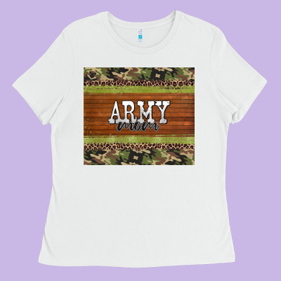 Army Mom Leopard Glitter Camouflage Ladies Tee Designed By Barkaloodesign
