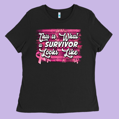 This Is What A Survivor Looks Like Breast Cancer Awareness Ladies Tee Designed By Jasminsmagicworld