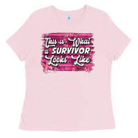 Bubblegum Pink this is what a survivor looks like breast cancer awareness Ladies Tee - Jasminsmagicworld