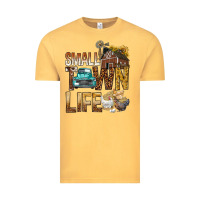 Vintage Mustard Small Town Life Vintage Tee - BundleAndBundleShop