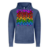Vintage Denim Pride lgbtq flowers seamless pattern Vintage Hoodie - BundleAndBundleShop
