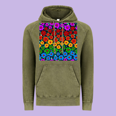 Pride Lgbtq Flowers Seamless Pattern Vintage Hoodie Designed By Bundleandbundleshop